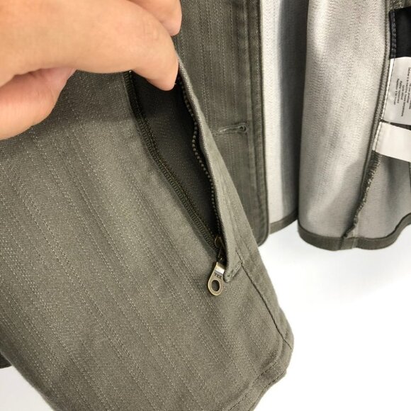 Haggar Moss Green Cotton Buttoned Jacket  w/floral embroidery sz 16 - Picture 7 of 10